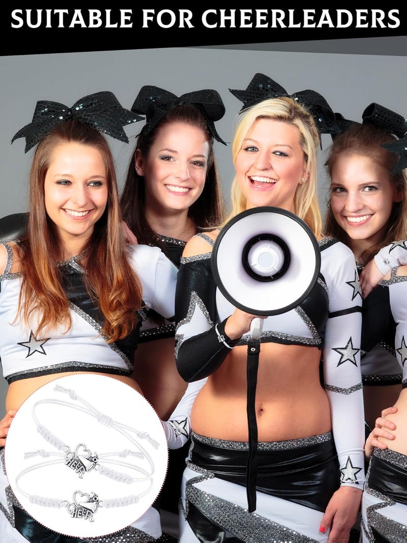 Rtteri 20 Pcs Cheerleader Gifts Cheer Bracelet Girls Charm Bracelet Adjustable Cheerleader Gifts For Cheer Team Jewelry Accessories Bulk - Image 3